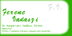 ferenc vadaszi business card
